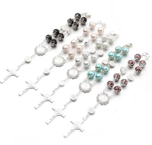 One Decade Car Rosary - White