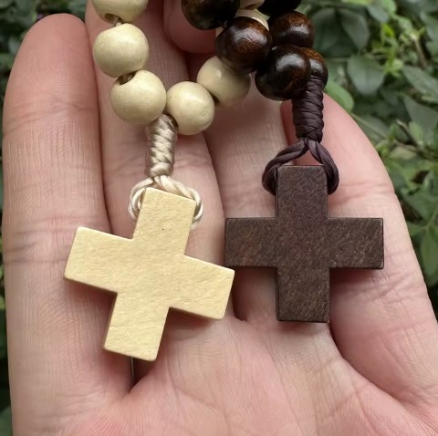 Wooden Finger Rosary - Pack of 10 Brown/Beige